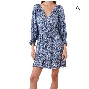 Eliza Womens Floral Mini Fit & Flare Dress size Large